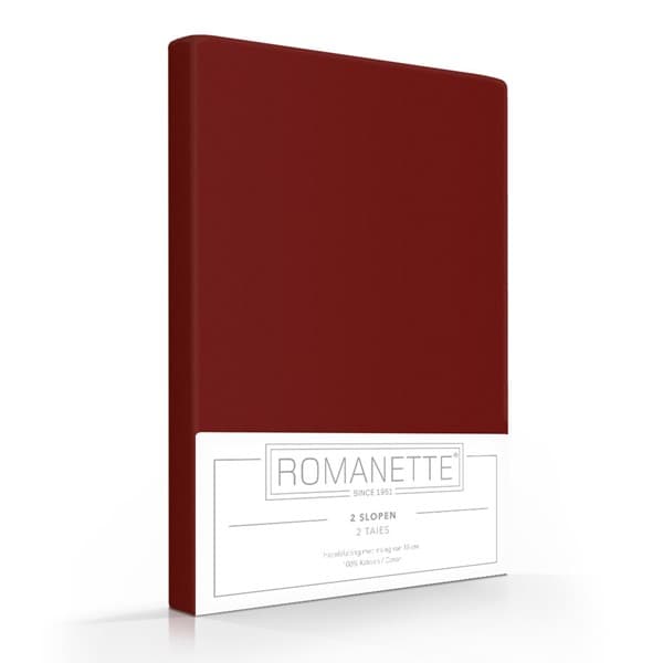 Set Romanette Kussenslopen Katoen Bordo  60 x 70 cm