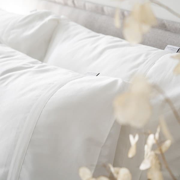 Town Country Kussensloop Boston Satijn White - 60 x 70 cm